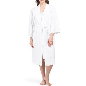BLISS White Ribbed Kimono Robe